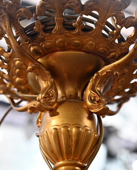 Lustre de billard d’époque Napoléon III en bronze doré-7