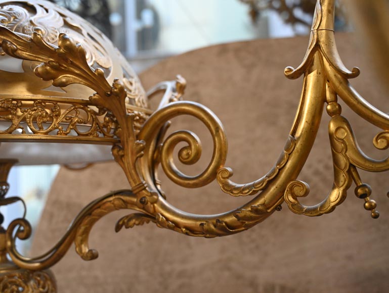 Lustre de billard d’époque Napoléon III en bronze doré-8