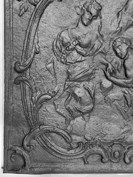 Plaque de cheminée de style Louis XV à la scène galante-2