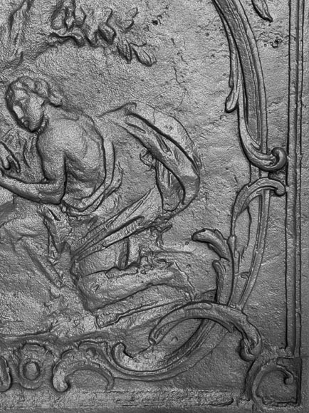 Plaque de cheminée de style Louis XV à la scène galante-6