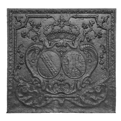 Plaque de cheminée aux armoiries couronnées