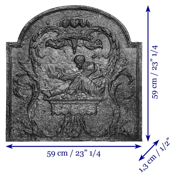 Plaque de cheminée aux personnages près du feu Plaque de cheminée aux personnages près du feu-8