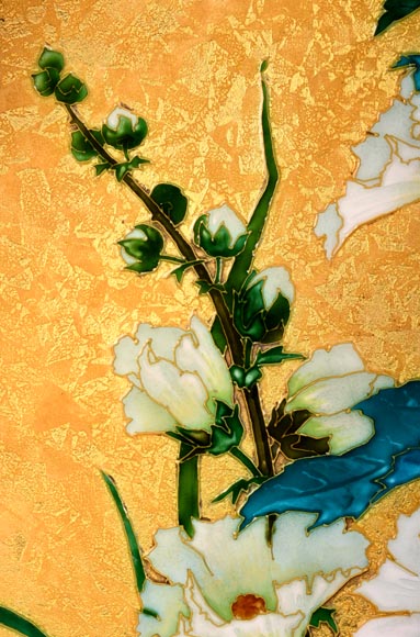 MILET & DIFFLOTH – Plat d'ornement en céramique émaillée au décor de fleurs des champs-5