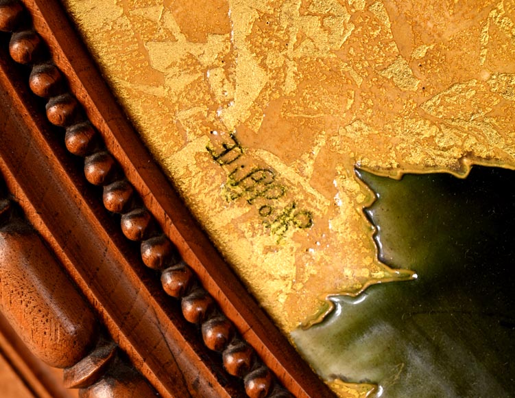 MILET & DIFFLOTH – Plat d'ornement en céramique émaillée au décor de fleurs des champs-6