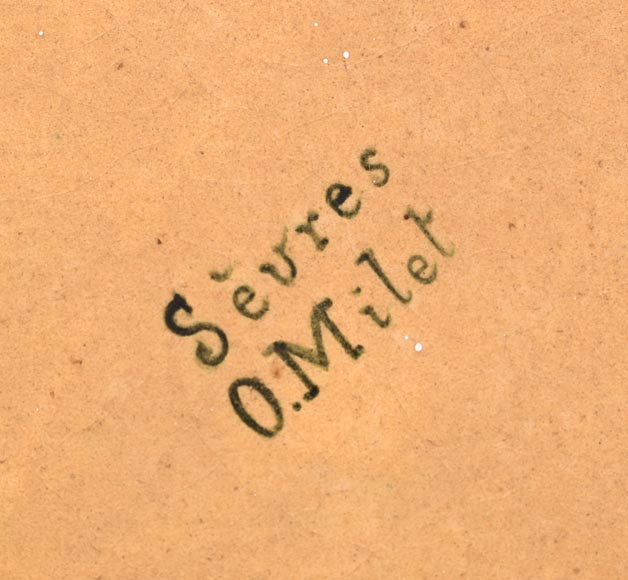 MILET & DIFFLOTH – Plat d'ornement en céramique émaillée au décor de fleurs des champs-10