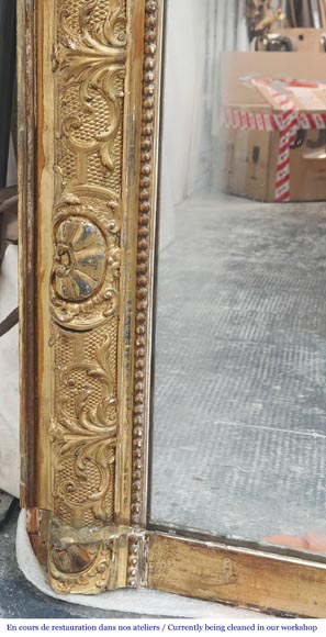 Trumeau richement doré de style Napoléon III, décoré de puttis-5