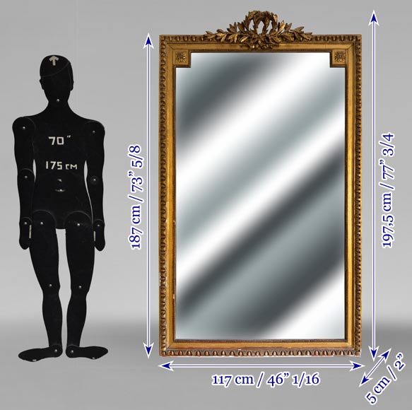 Trumeau de style Louis XVI décoré d'une double couronne de laurier Trumeau de style Louis XVI décoré d'une double couronne de laurier-6