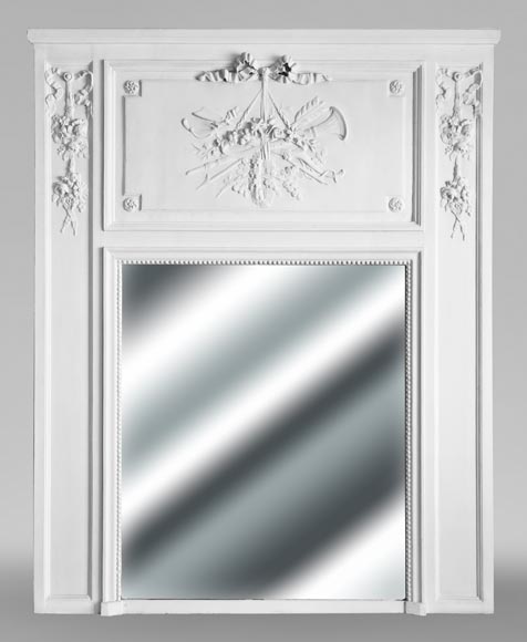 Trumeau de style Louis XVI a décor floral-0