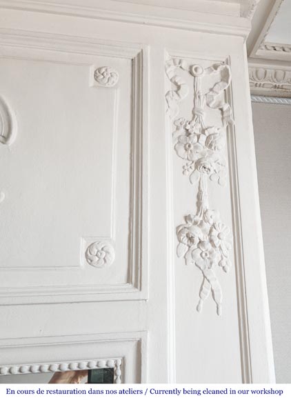 Trumeau de style Louis XVI a décor floral-2