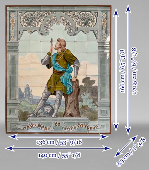 SARREGUEMINES, Tableau en céramique 