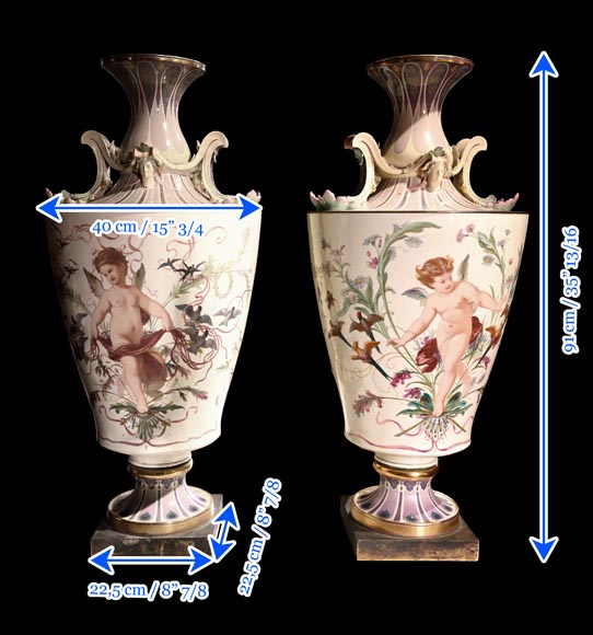 Manufacture de SÈVRES, Paire de vases Rhodes commandée par la Maison de l’Empereur Napoléon III-17
