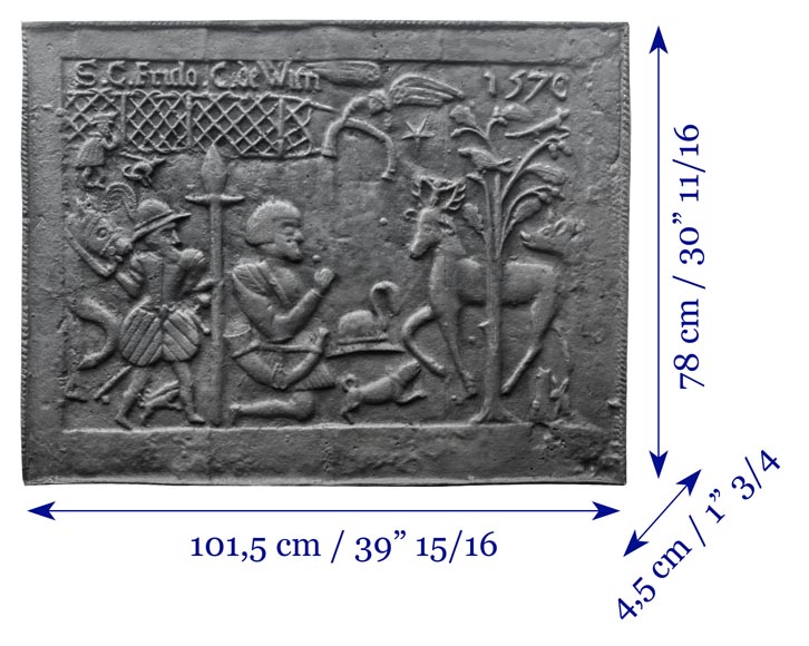 “La conversion de Saint Hubert” Grande plaque de cheminée en fonte moderne “La conversion de Saint Hubert” Grande plaque de cheminée en fonte moderne-8