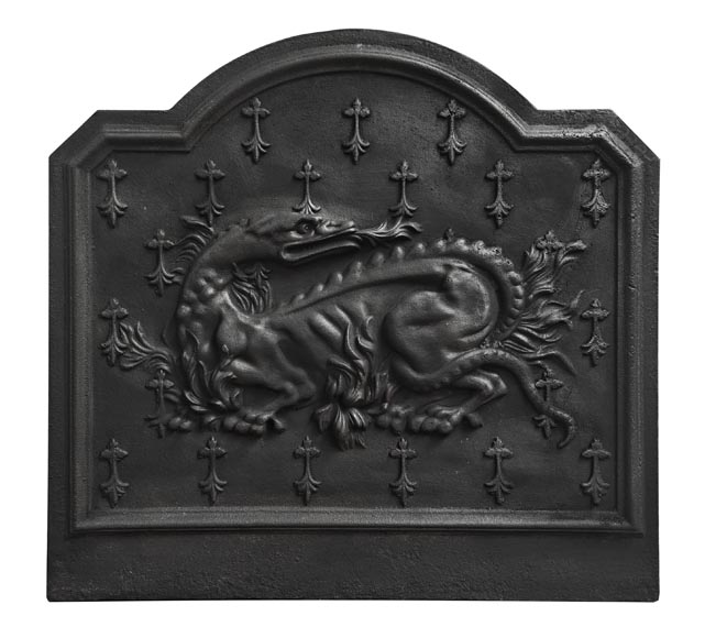 Plaque de cheminée à la salamandre de François Ier-0