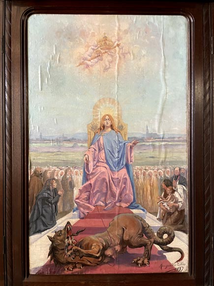 Charles-Édouard MAUGENDRE-VILLERS (1852-1922), Triptyque votif à la Vierge protectrice contre la peste Charles-Édouard MAUGENDRE-VILLERS (1852-1922), Triptyque votif à la Vierge protectrice contre la peste-2