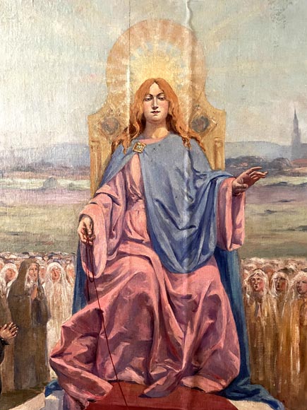 Charles-Édouard MAUGENDRE-VILLERS (1852-1922), Triptyque votif à la Vierge protectrice contre la peste Charles-Édouard MAUGENDRE-VILLERS (1852-1922), Triptyque votif à la Vierge protectrice contre la peste-4