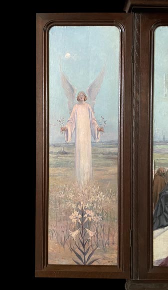Charles-Édouard MAUGENDRE-VILLERS (1852-1922), Triptyque votif à la Vierge protectrice contre la peste Charles-Édouard MAUGENDRE-VILLERS (1852-1922), Triptyque votif à la Vierge protectrice contre la peste-6