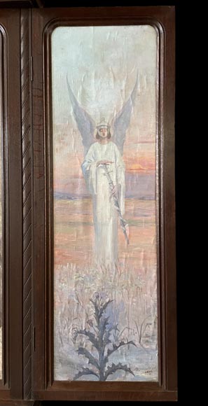 Charles-Édouard MAUGENDRE-VILLERS (1852-1922), Triptyque votif à la Vierge protectrice contre la peste Charles-Édouard MAUGENDRE-VILLERS (1852-1922), Triptyque votif à la Vierge protectrice contre la peste-9
