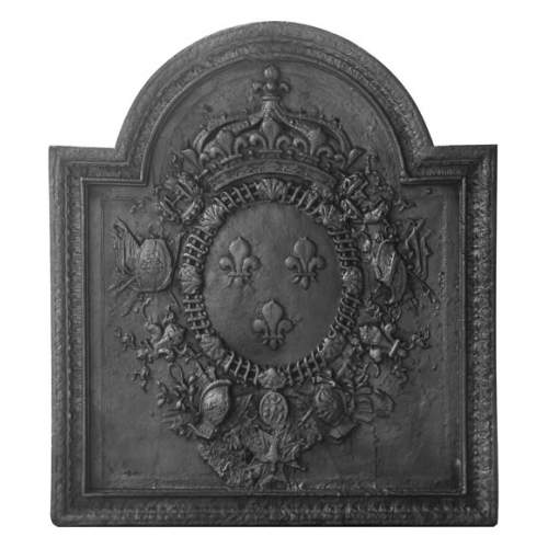 Plaque de cheminée aux armes de France et au H couronné