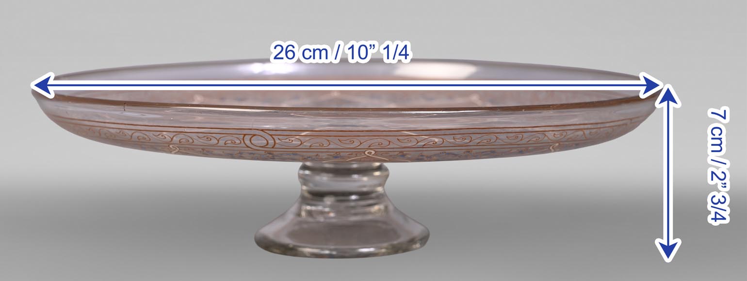BROCARD Philippe-Joseph (dans le goût de) — Assiette en verre soufflé émaillé et doré à décor perso-islamique-5