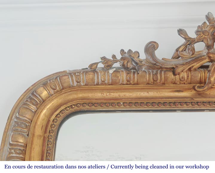 Trumeau doré de style Louis XV richement décoré Trumeau doré de style Louis XV richement décoré-3