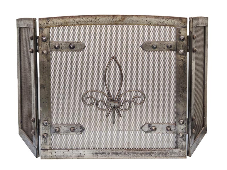 Pare étincelle moderne décoré d'une fleur de lys Pare étincelle moderne décoré d'une fleur de lys-0