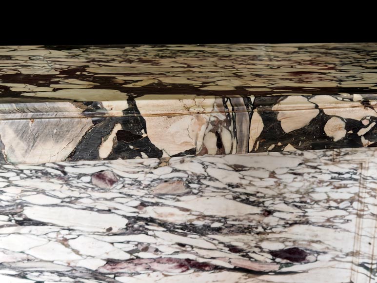 Grande console de style Napoléon III en marbre Brèche violette à pattes de lion-1