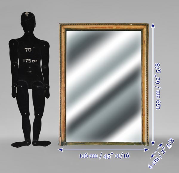 Trumeau de style Louis XVI doré, à frise de ruban et de perle Trumeau de style Louis XVI doré, à frise de ruban et de perle-5