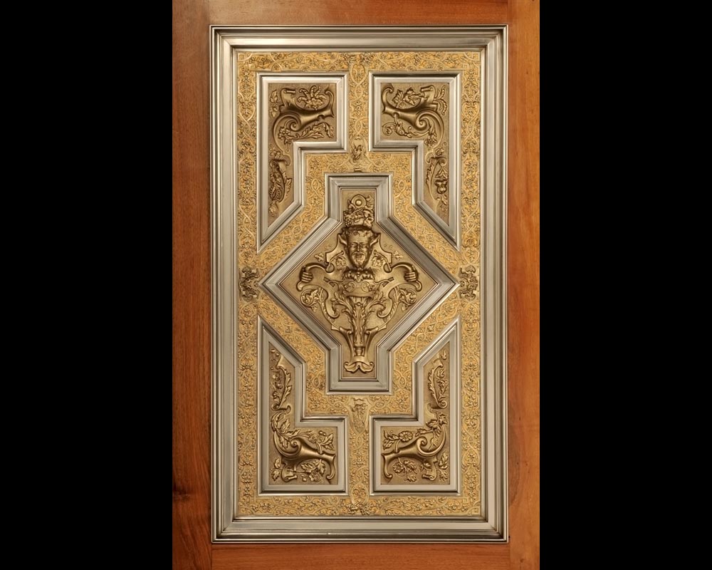 BERGUE Adolphe, Exceptionnelle paire de portes néo-Renaissance-4