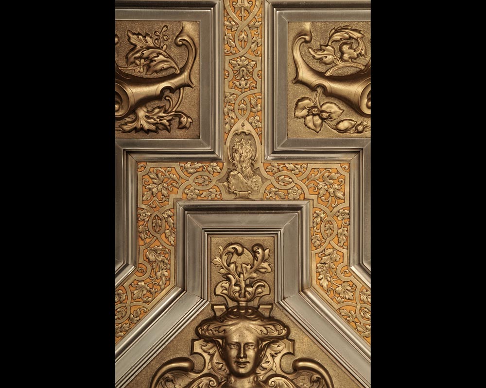 BERGUE Adolphe, Exceptionnelle paire de portes néo-Renaissance-5