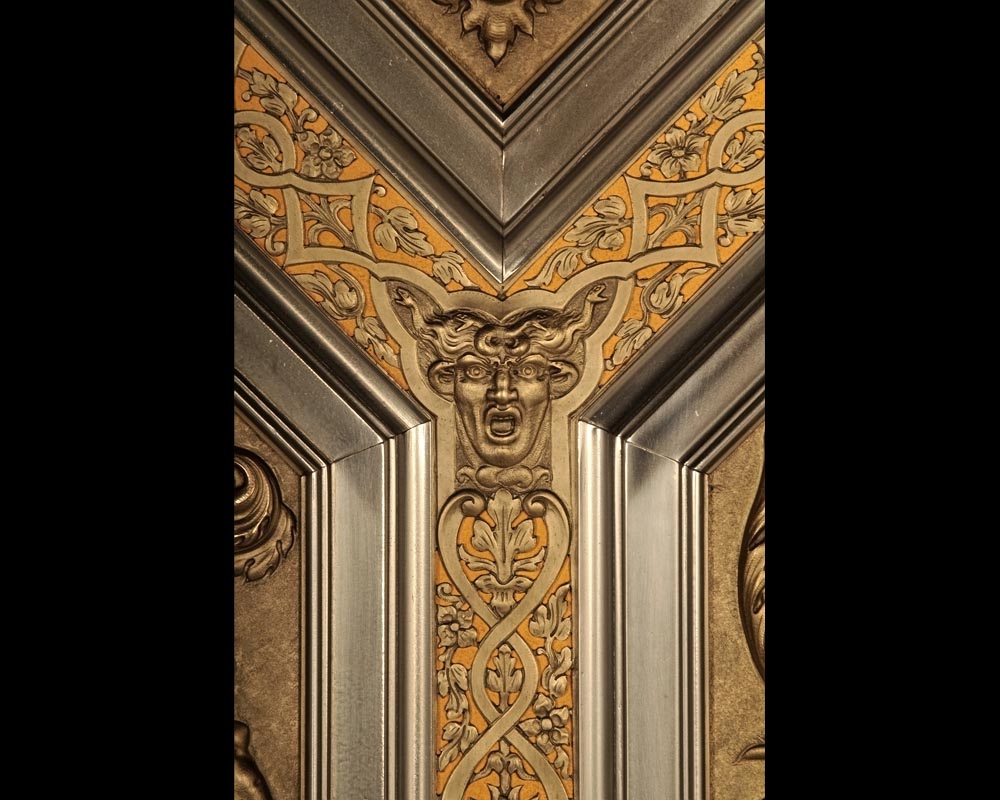 BERGUE Adolphe, Exceptionnelle paire de portes néo-Renaissance-10