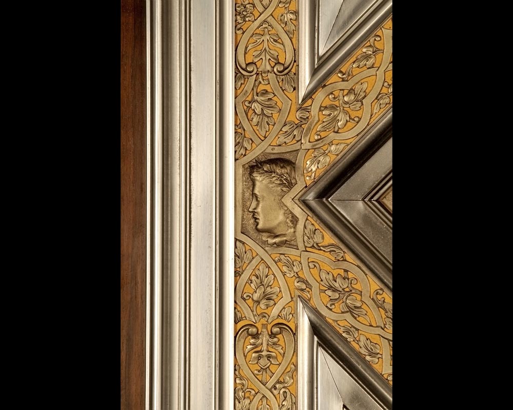 BERGUE Adolphe, Exceptionnelle paire de portes néo-Renaissance-12