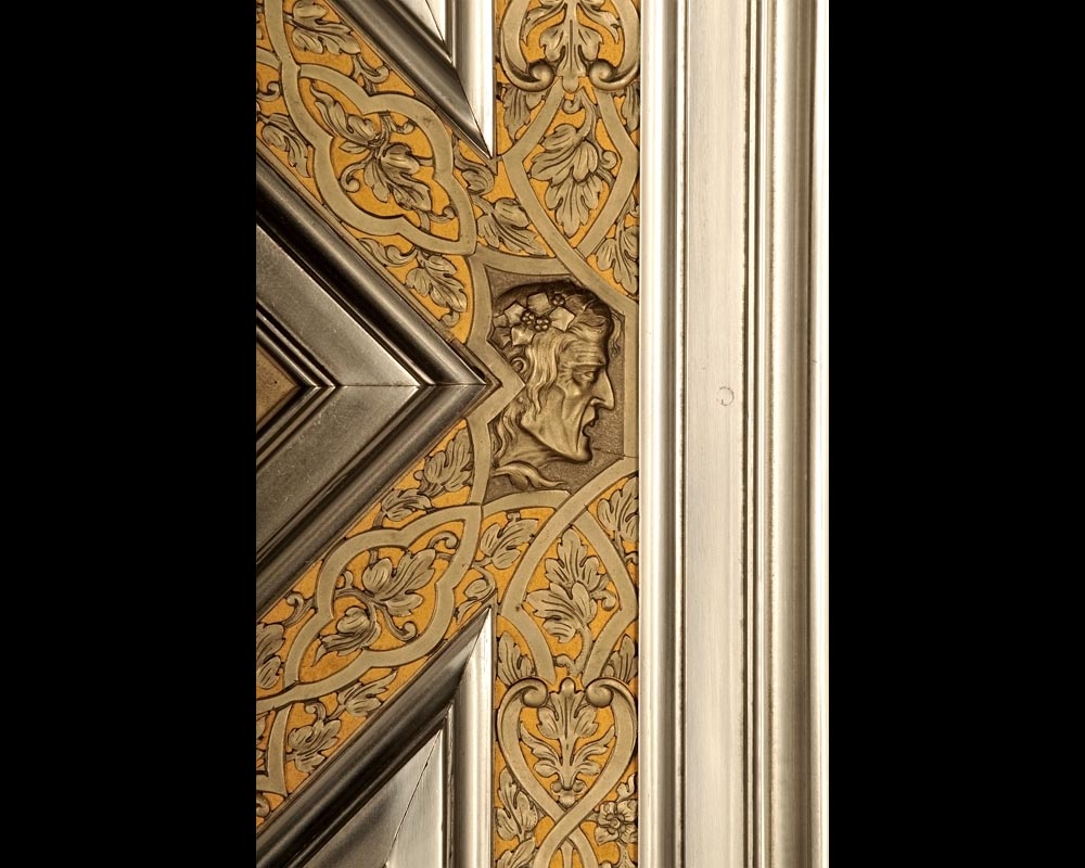 BERGUE Adolphe, Exceptionnelle paire de portes néo-Renaissance-13