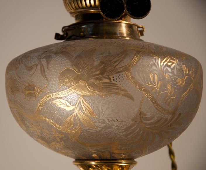 Superbe vase en faïence de Satzuma à personnages monté en lampe avec des bronzes attribués à Ferdinand Barbedienne-7