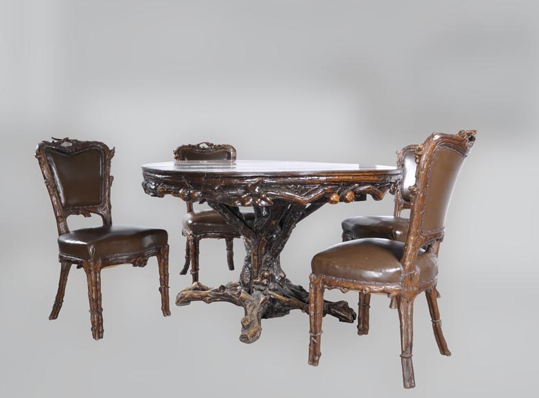 Matthieu (1815-1889) et Willem (1816-1881) HORRIX (attrib. à) Importante salle à manger dans le goût « Forêt Noire ».-3
