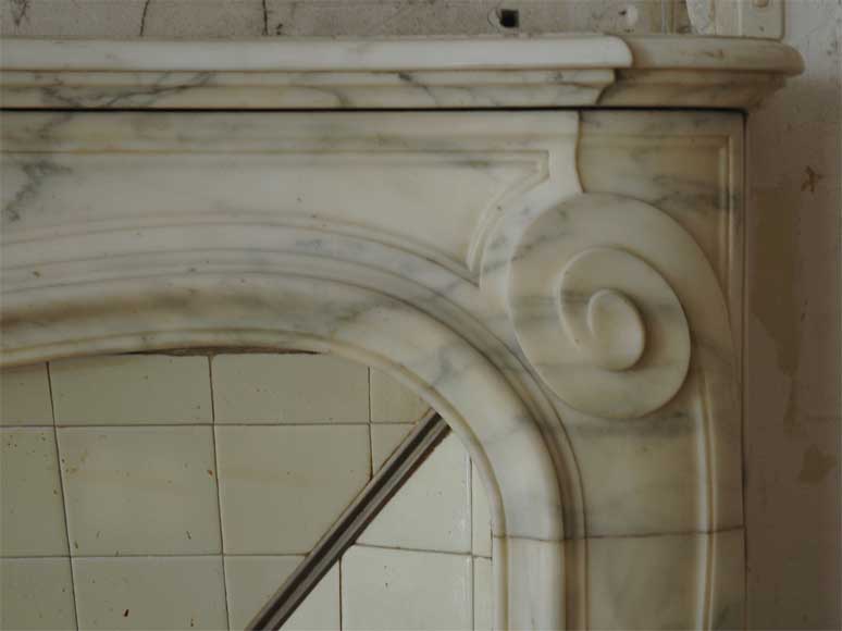 Antique Louis XV style fireplace in a Grey Panazeau marble_fr