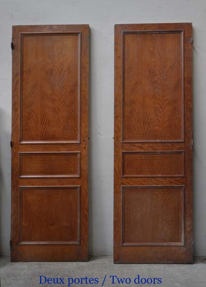 Une double porte et deux portes en acajou flambé à décor de frise de marqueterie-2