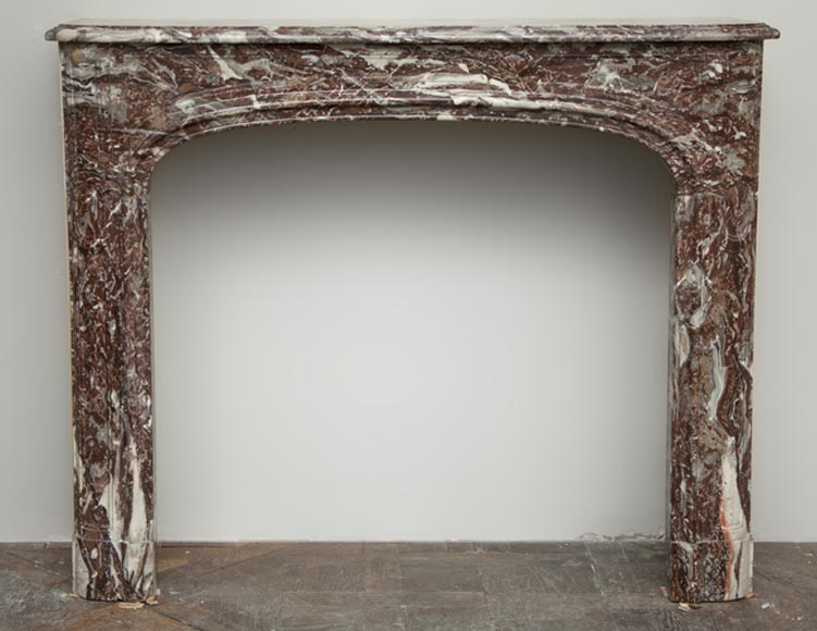 Cheminée ancienne d'époque Régence en marbre de Rance du XVIIIè siècle-0