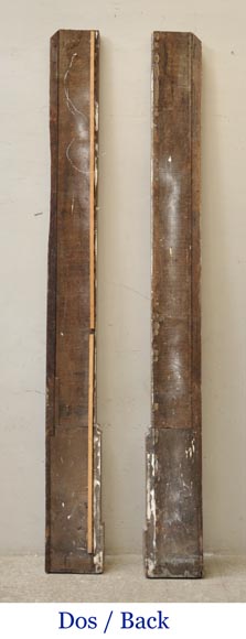 Paire de pilastres en chêne doré du XVIIIè siècle-13