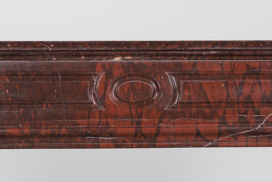 Cheminée ancienne de style Louis XV en marbre Rouge Griotte-2