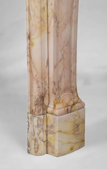 Cheminée ancienne à trois coquilles de style Louis XV en marbre Breccia Nuvolata-8
