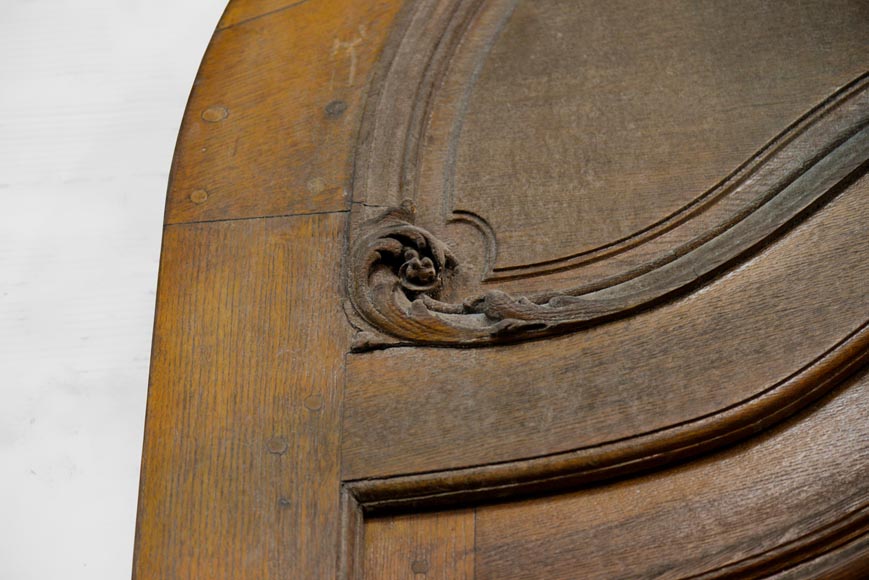 Importante et rare porte cochère d'immeuble Haussmannien en chêne, fin du XIXè siècle-8