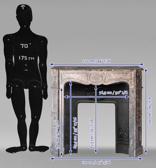 Cheminée de style Louis XV modèle Pompadour sculptée en marbre Bois Jourdan-9