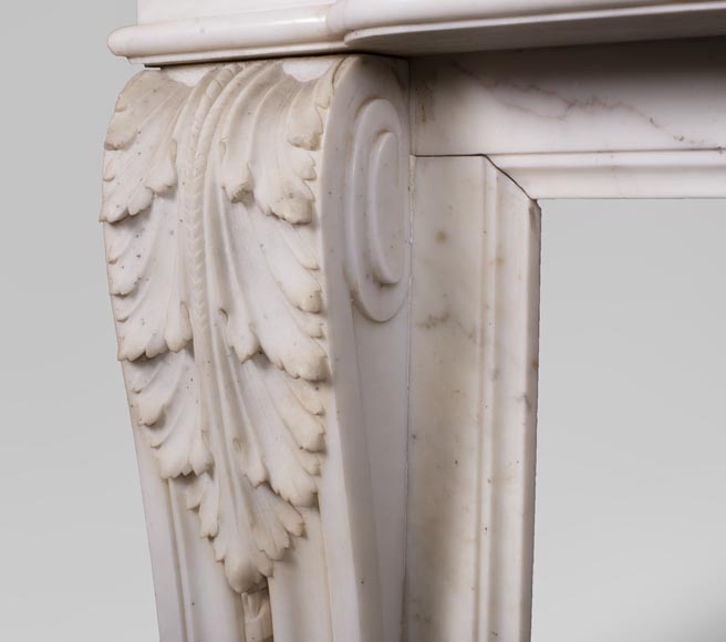 Cheminée ancienne de style Louis XVI, en marbre de Carrare, au carquois-5