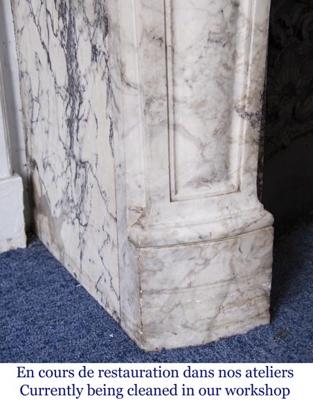 Cheminée ancienne de style Louis XV en marbre Brèche de Serravezza-7