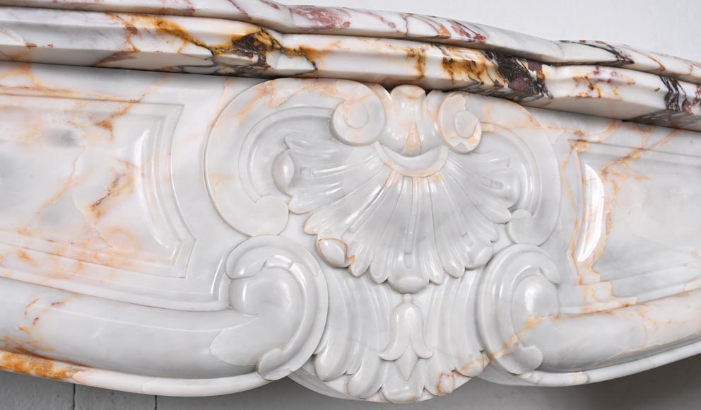 Cheminée de style Louis XV en marbre breccia Nuvolata-2