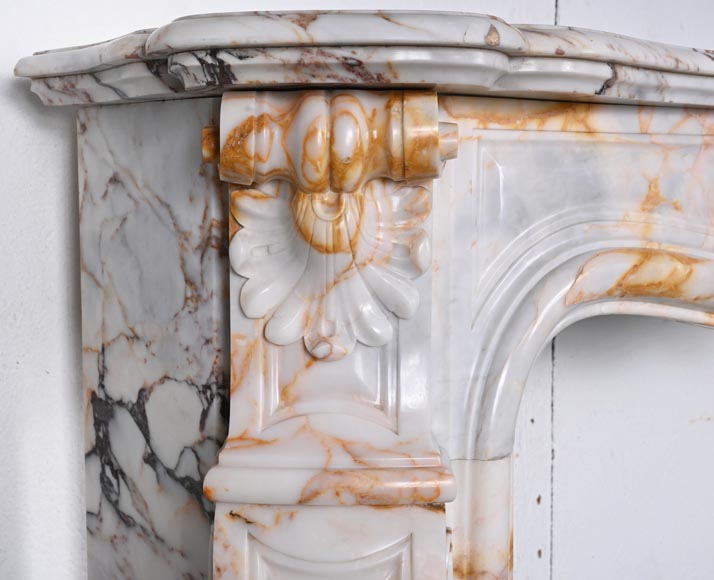 Cheminée de style Louis XV en marbre breccia Nuvolata-4