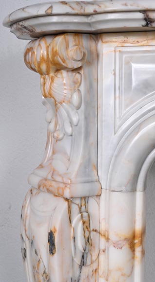 Cheminée de style Louis XV en marbre breccia Nuvolata-5