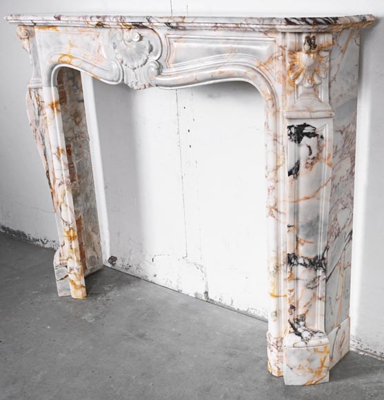 Cheminée de style Louis XV en marbre breccia Nuvolata-7