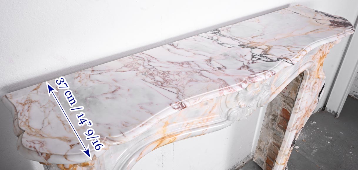 Cheminée de style Louis XV en marbre breccia Nuvolata-10