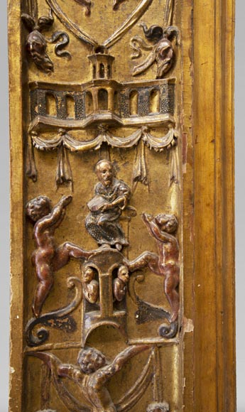 Cheminée italienne du XVIIIe siècle en bois sculpté -4